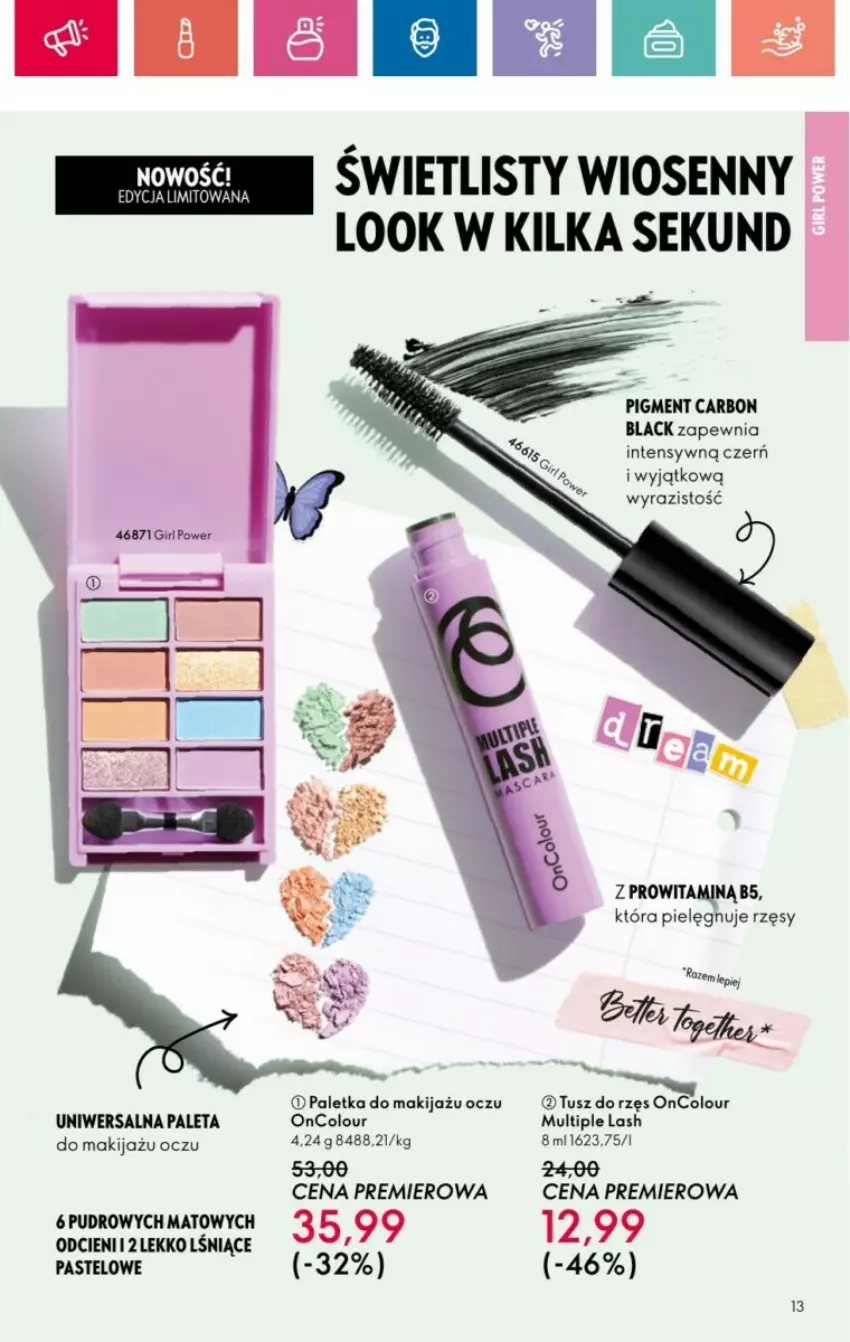 Gazetka promocyjna Oriflame - ważna 19.01 do 08.02.2025 - strona 35 - produkty: Lack, Makijaż, OnColour, Paleta, Tusz