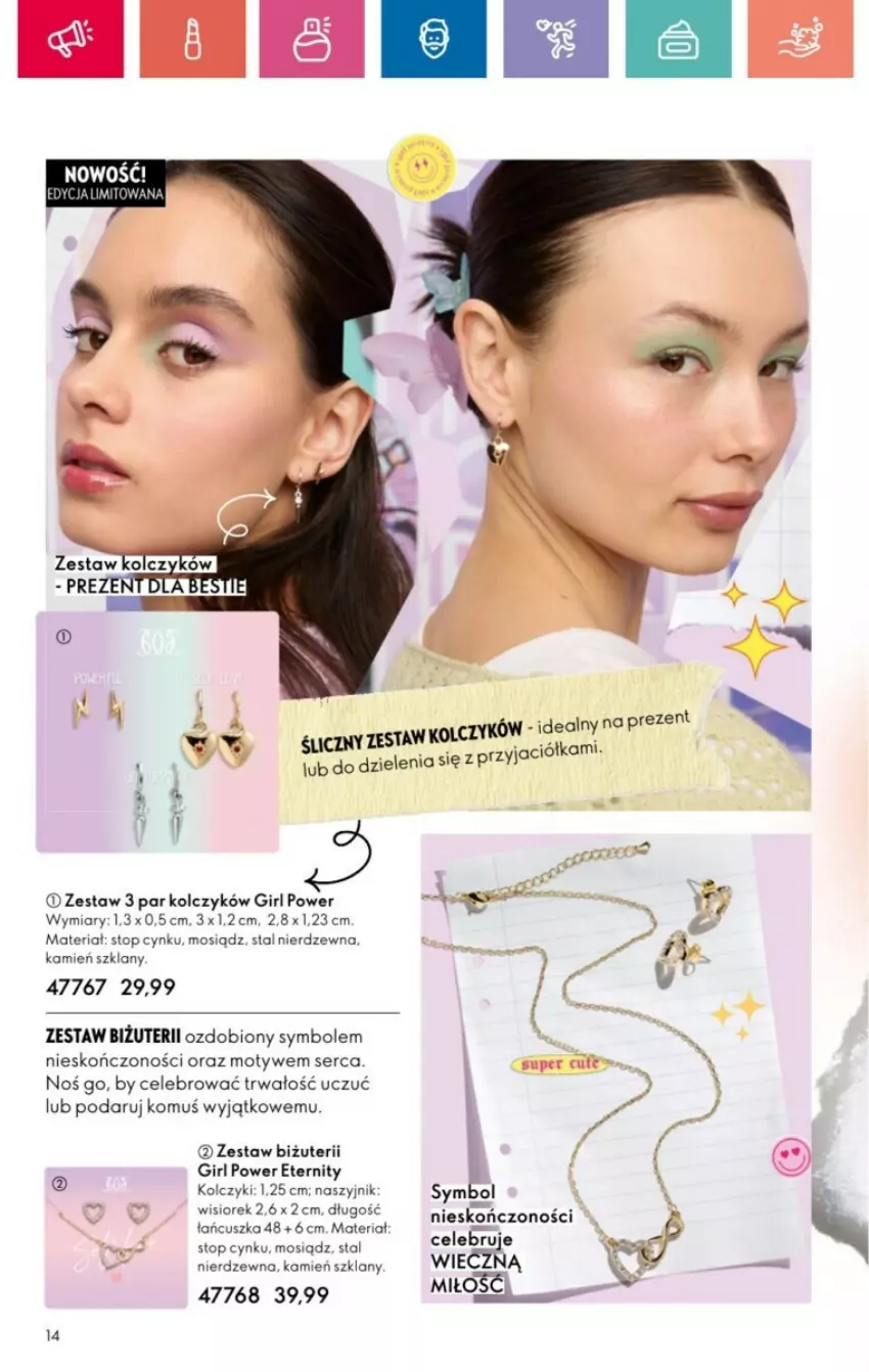 Gazetka promocyjna Oriflame - ważna 19.01 do 08.02.2025 - strona 46 - produkty: Cynk, Kolczyki, Naszyjnik, Ser, Top