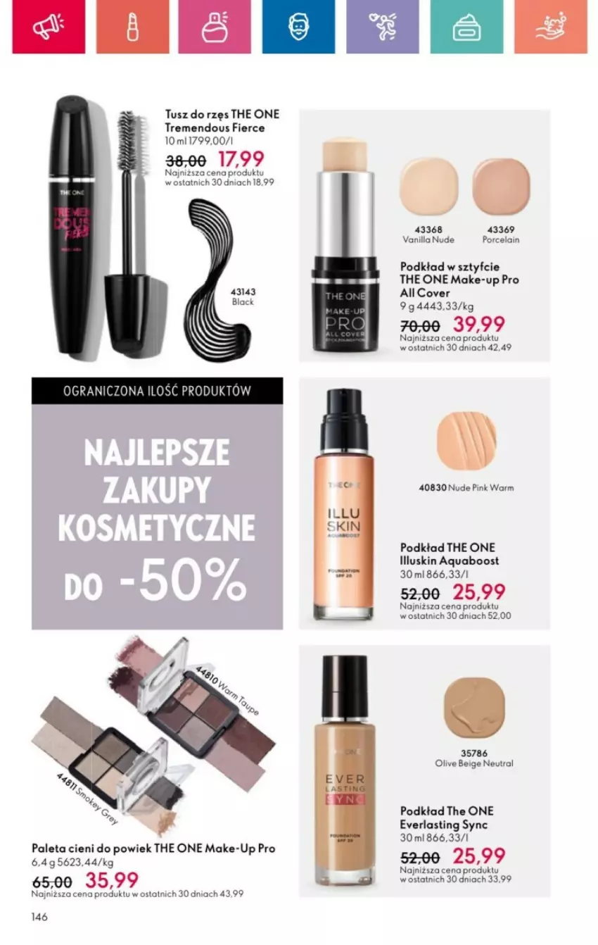 Gazetka promocyjna Oriflame - ważna 19.01 do 08.02.2025 - strona 53 - produkty: Lack, Paleta, Podkład, Por, The ONE, Tusz