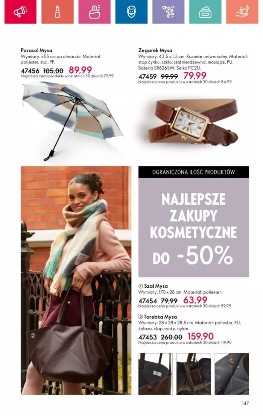 Gazetka promocyjna Oriflame - ważna 19.01 do 08.02.2025 - strona 54 - produkty: Bateria, Cynk, Parasol, Szal, Top, Torebka, Zegar, Zegarek