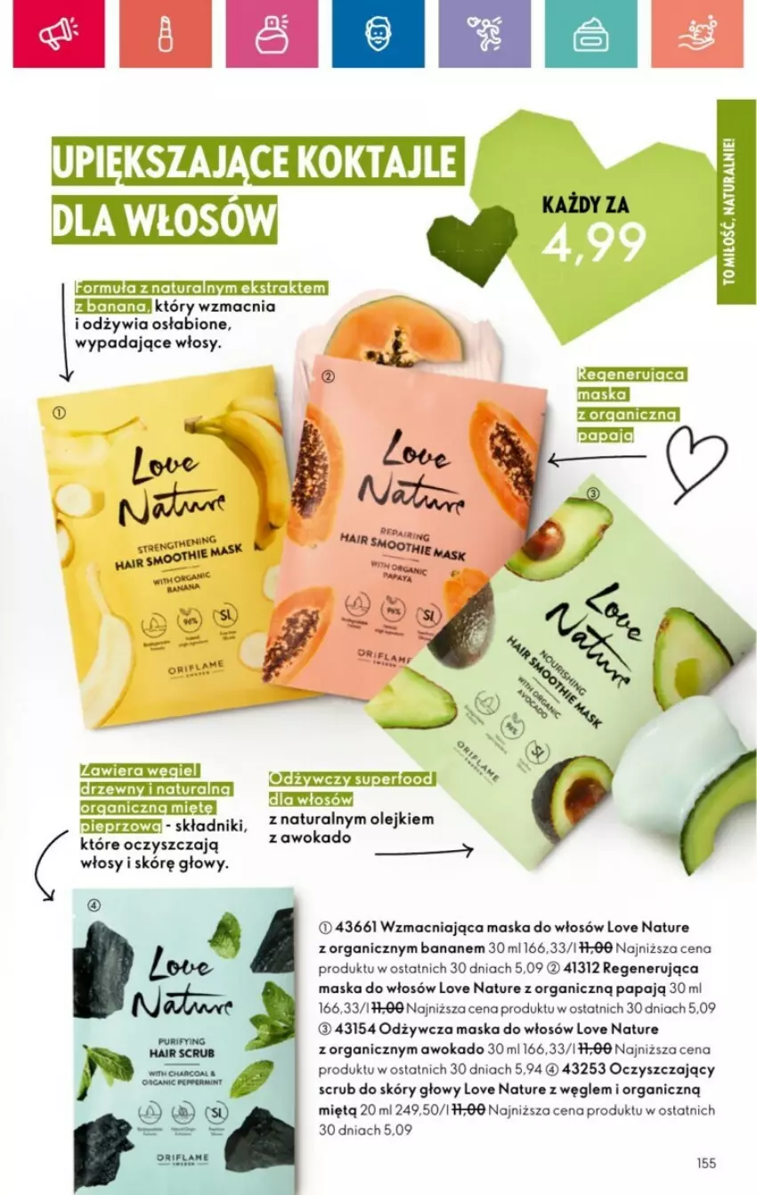 Gazetka promocyjna Oriflame - ważna 19.01 do 08.02.2025 - strona 63 - produkty: Love Nature, Maska, Maska do włosów, Olej, Regenerująca maska, Ser