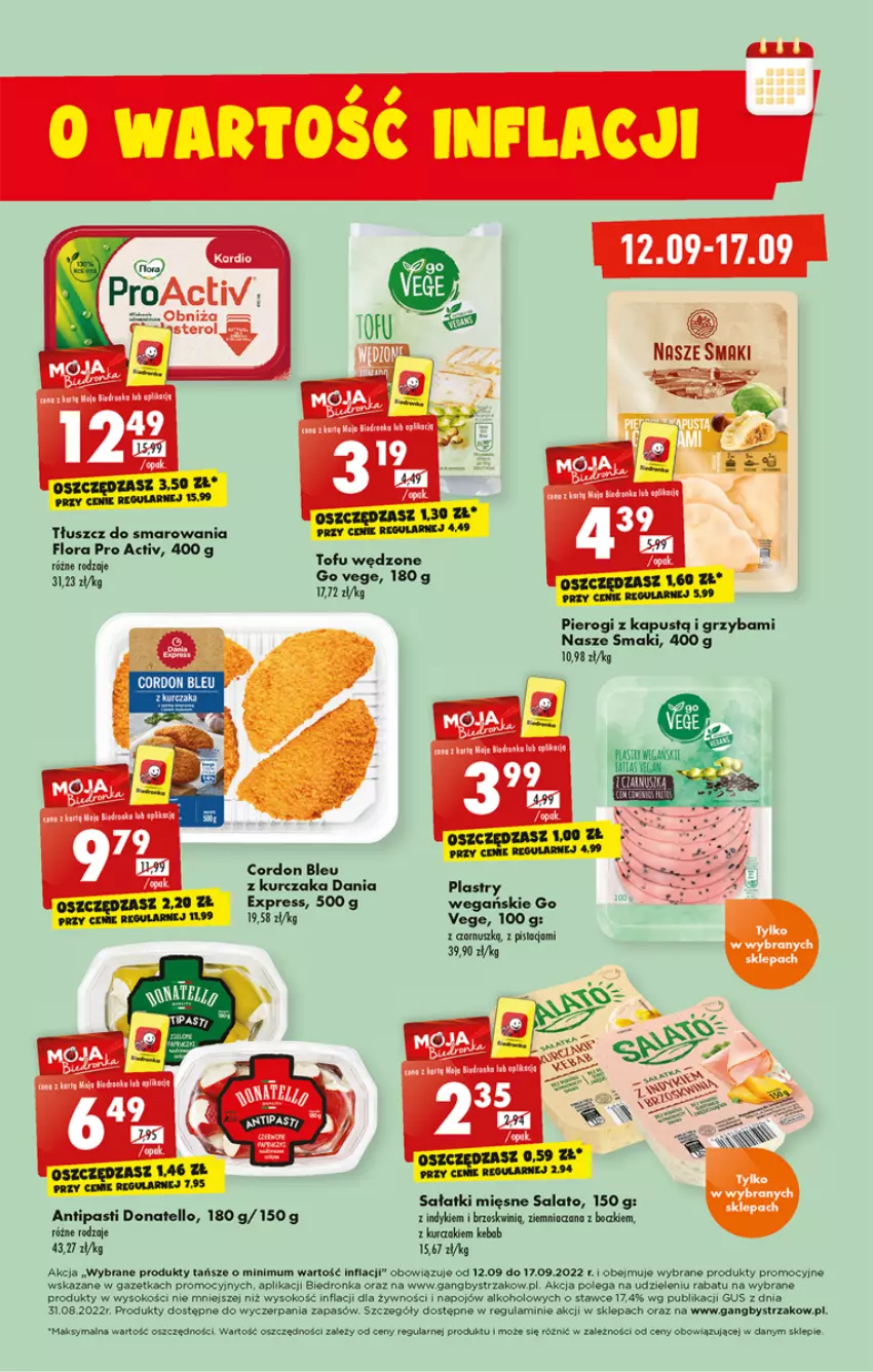 Gazetka promocyjna Biedronka - W tym tygodniu - ważna 12.09 do 18.09.2022 - strona 13 - produkty: Cordon Bleu, Fa, Flora, Kebab, Kurczak, Pierogi, Sałat, Sok