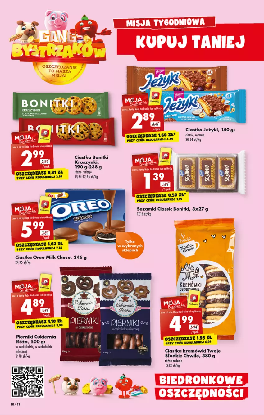 Gazetka promocyjna Biedronka - W tym tygodniu - ważna 12.09 do 18.09.2022 - strona 18 - produkty: Bonitki, Ciastka, Cukier, Fa, Oreo, Piernik, Róża, Sezam