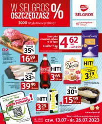Gazetka promocyjna Selgros - Oferta spożywcza - Gazetka - ważna od 26.07 do 26.07.2023 - strona 1 - produkty: Por, Gry, Cukier, Karkówka wieprzowa, Coca-Cola, Napoje, Lody, Mąka, Basia, Dorsz, Olej, Mleko, LG