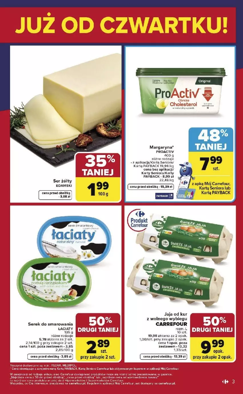 Gazetka promocyjna Carrefour - Gazetka Weekend okazji już od czwartku! - ważna 29.01 do 31.01.2026 - strona 3 - produkty: Cebula, Edam, Fa, Jaja, Margaryna, Ser, Serek