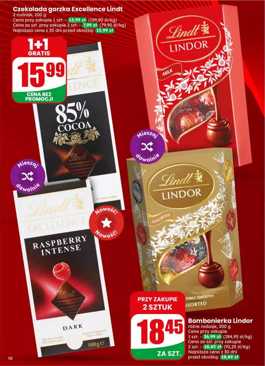 Gazetka promocyjna Dino - Gazetka 25 / 2026 - ważna 17.06 do 23.06.2026 - strona 10 - produkty: Czekolada, Czekolada gorzka, Lindor, Lindt