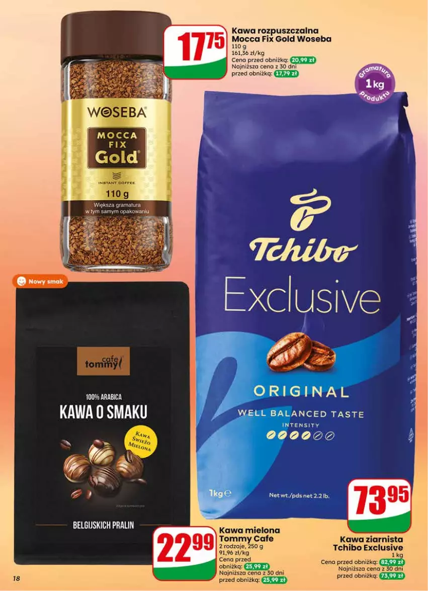 Gazetka promocyjna Dino - Gazetka 25 / 2026 - ważna 17.06 do 23.06.2026 - strona 18 - produkty: Kawa, Kawa rozpuszczalna, Kawa ziarnista, LG, Mocca Fix Gold, Tchibo, Woseba