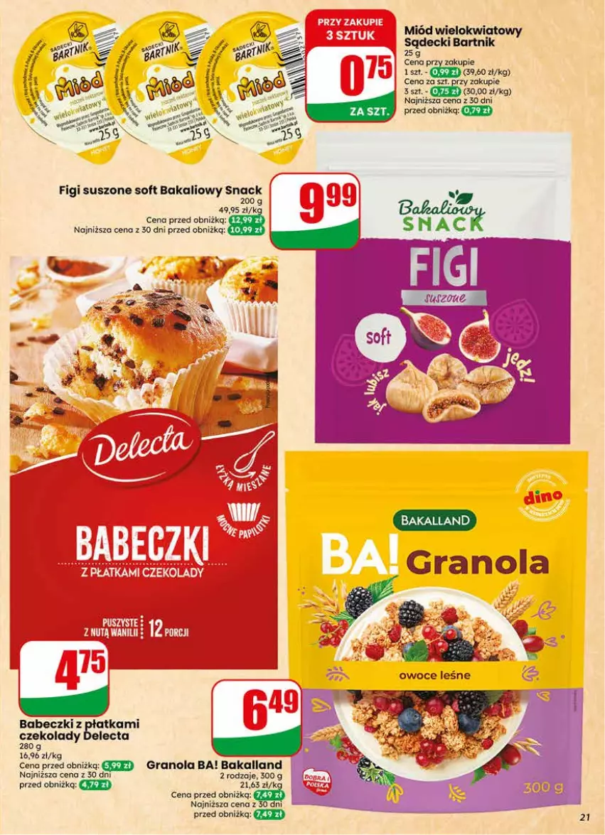 Gazetka promocyjna Dino - Gazetka 25 / 2026 - ważna 17.06 do 23.06.2026 - strona 21 - produkty: Ba!, Babeczki, Bakalland, Delecta, Figi, Gra, Granola