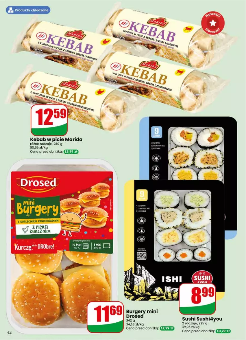 Gazetka promocyjna Dino - Gazetka 25 / 2026 - ważna 17.06 do 23.06.2026 - strona 54 - produkty: Burger, Kebab, Sushi