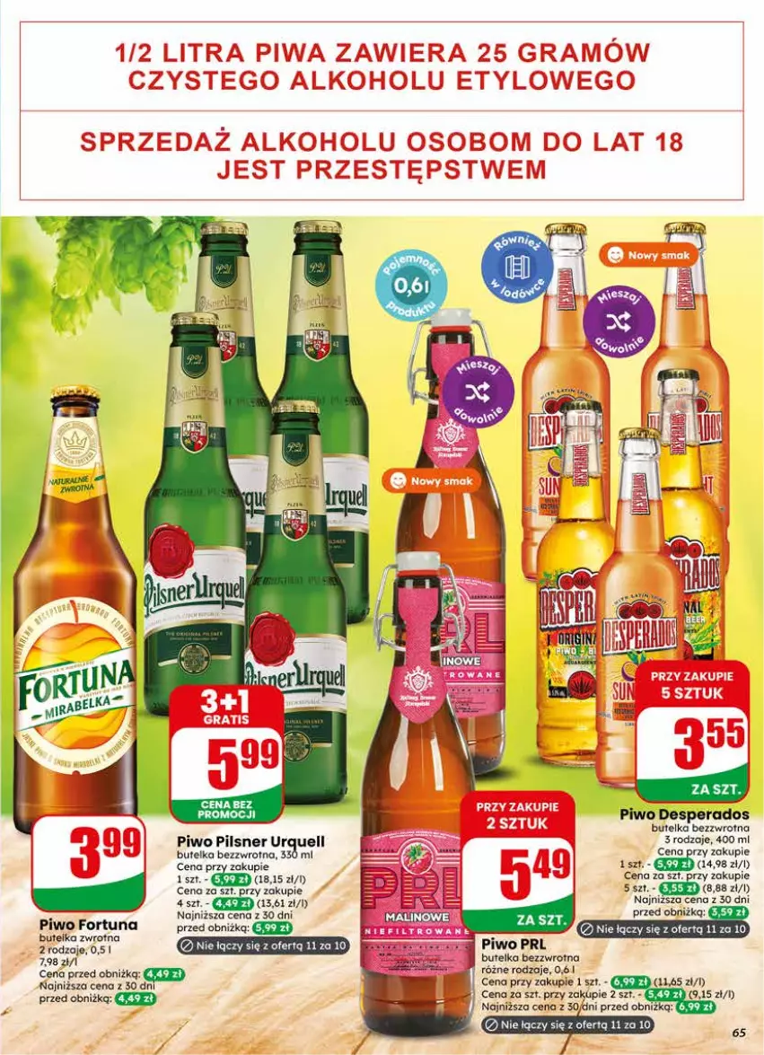 Gazetka promocyjna Dino - Gazetka 25 / 2026 - ważna 17.06 do 23.06.2026 - strona 65 - produkty: Desperados, Fortuna, Pilsner Urquell, Piwo