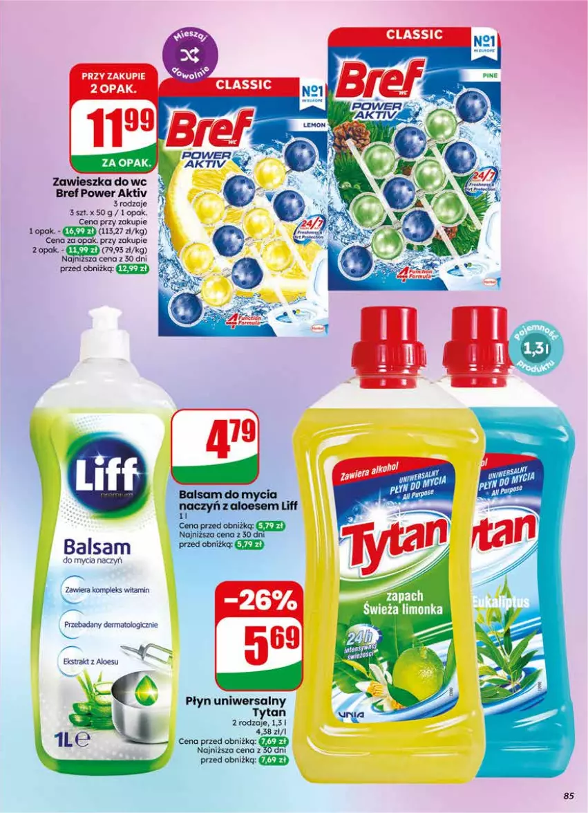 Gazetka promocyjna Dino - Gazetka 25 / 2026 - ważna 17.06 do 23.06.2026 - strona 85 - produkty: Bref, Do mycia naczyń, Gra, Tytan, Zawieszka do wc