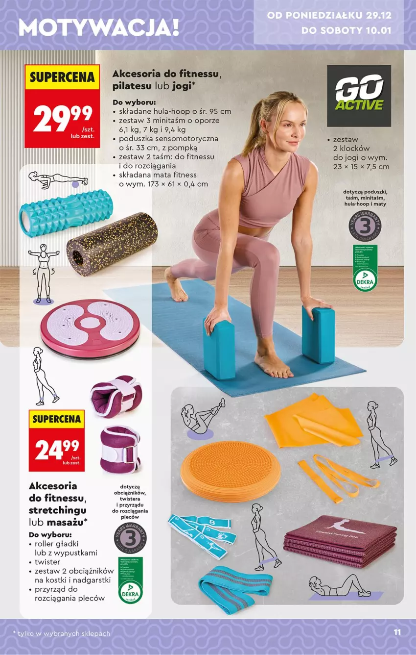 Gazetka promocyjna Biedronka - Okazje Tygodnia - ważna 29.12.2026 do 09.01.2027 - strona 15 - produkty: Akcesoria do fitnessu, Hoop, Poduszka, Por, Roller
