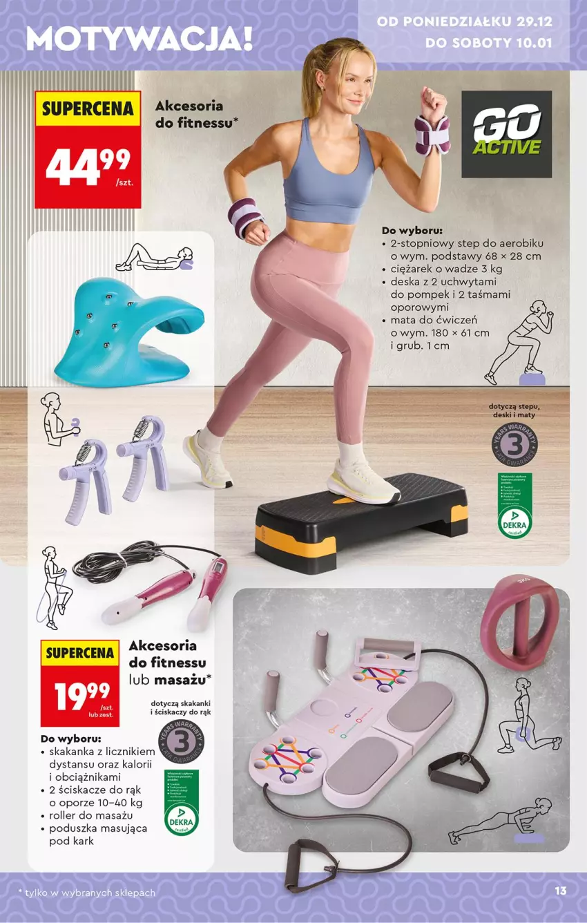 Gazetka promocyjna Biedronka - Okazje Tygodnia - ważna 29.12.2026 do 09.01.2027 - strona 17 - produkty: Akcesoria do fitnessu, Poduszka, Por, Roller, Top