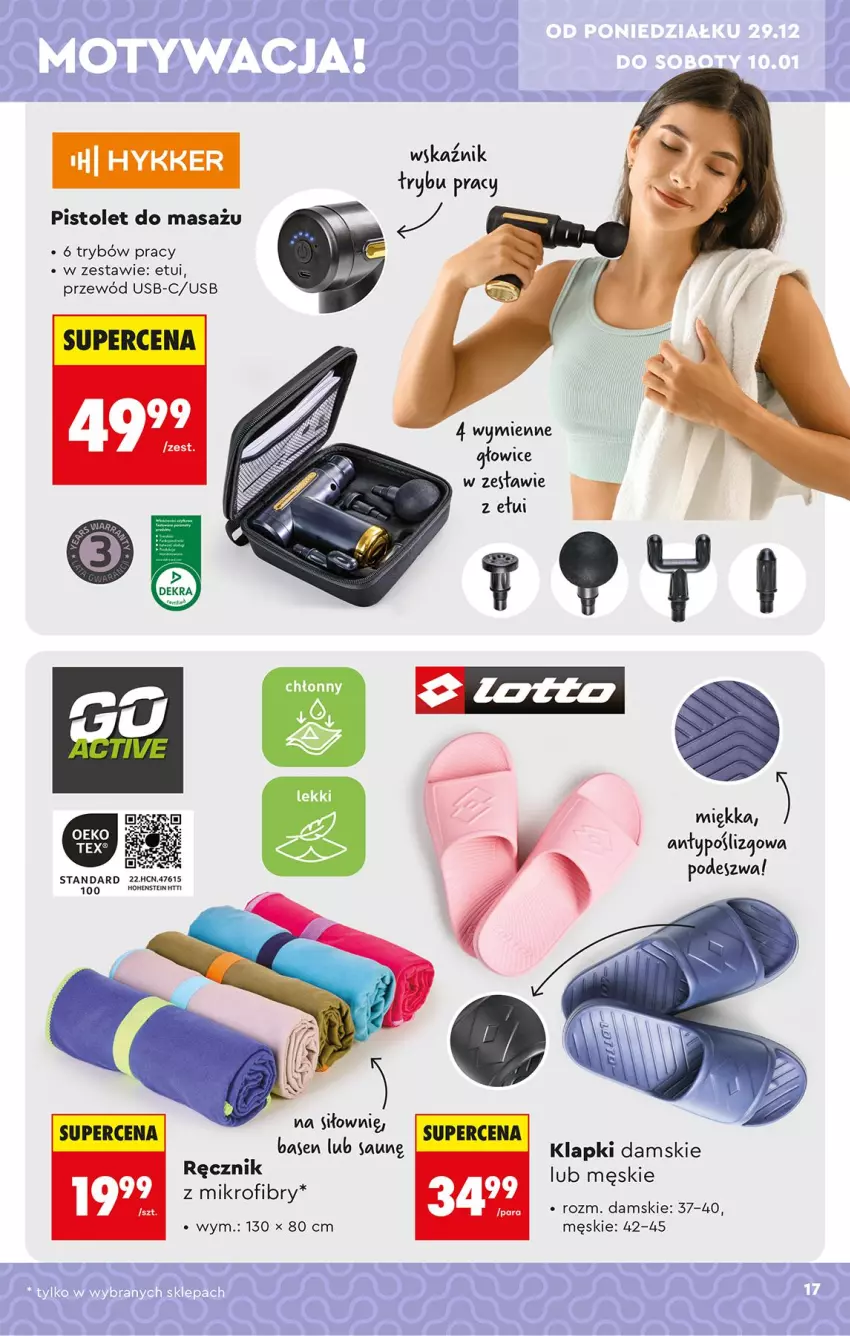 Gazetka promocyjna Biedronka - Okazje Tygodnia - ważna 29.12.2026 do 09.01.2027 - strona 21 - produkty: Klapki, NBA, Pistolet, Przewód, Ręcznik