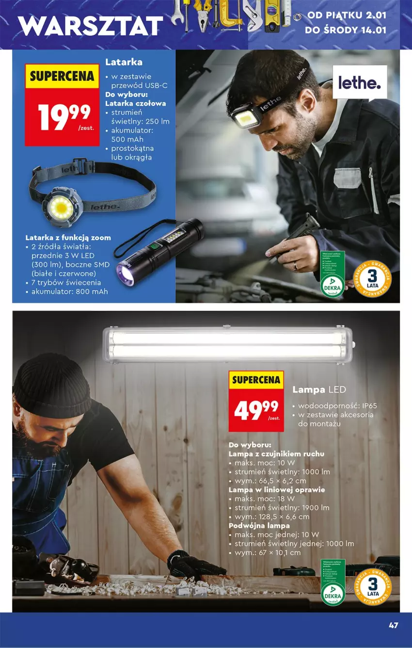 Gazetka promocyjna Biedronka - Okazje Tygodnia - ważna 29.12.2026 do 09.01.2027 - strona 51 - produkty: Akumulator, Lampa, Latarka, Latarka czołowa, Przewód, Rum, Tarka