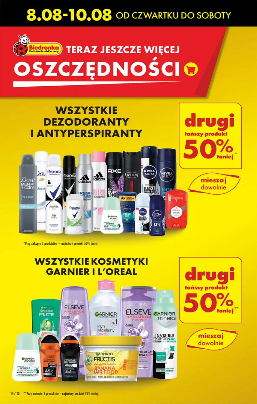 Gazetka promocyjna Biedronka - Od czwartku - ważna 08.08 do 14.08.2024 - strona 15 - produkty: Antyperspirant, Dezodorant, Garnier, Tera