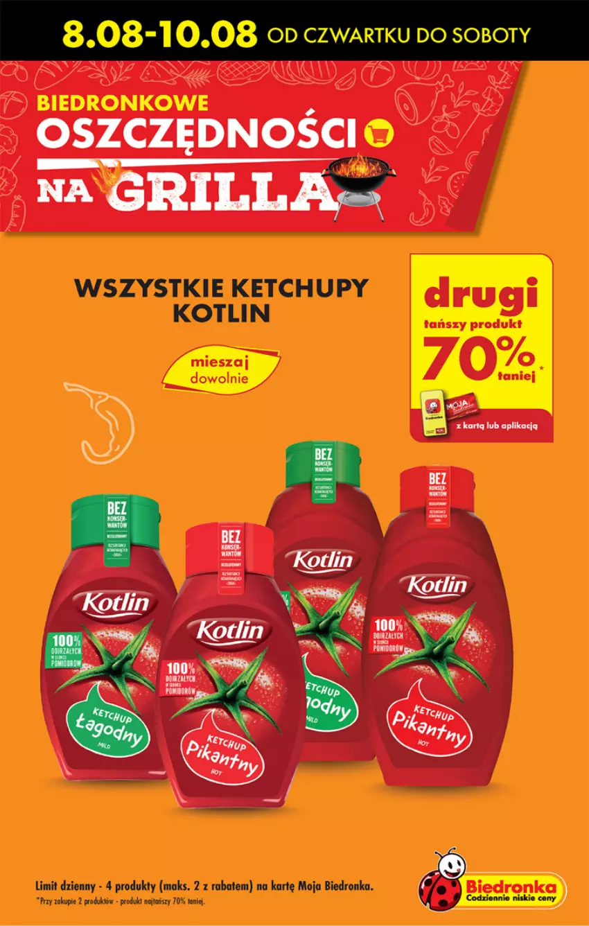 Gazetka promocyjna Biedronka - Od czwartku - ważna 08.08 do 14.08.2024 - strona 8 - produkty: Grill, Ketchup, Kotlin