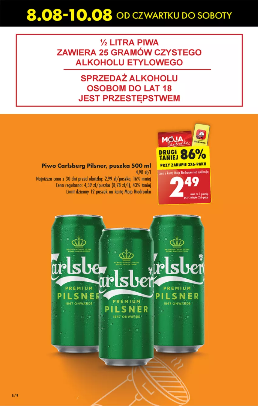 Gazetka promocyjna Biedronka - Od czwartku - ważna 08.08 do 14.08.2024 - strona 9 - produkty: Carlsberg, Gra, Piwa, Piwo