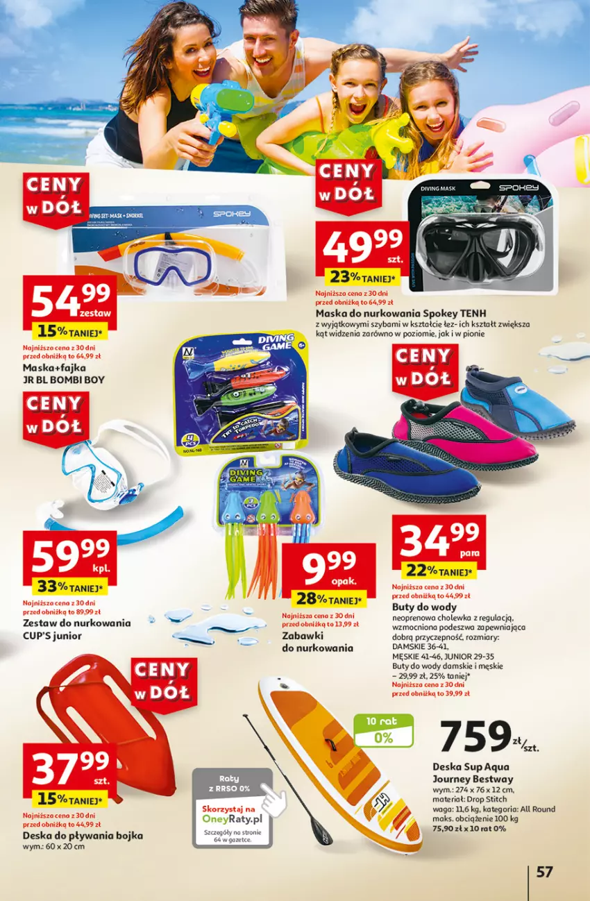 Gazetka promocyjna Auchan - Gazetka CENY W DÓŁ Hipermarket Auchan - ważna 31.05 do 05.06.2024 - strona 57 - produkty: Buty, Buty do wody, Fa, Maska, Waga