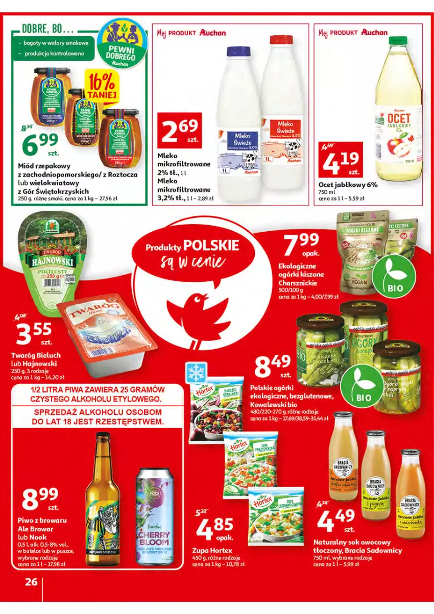 Gazetka promocyjna Auchan - Włoska kuchnia jest w cenie Hipermarkety - ważna 05.05 do 11.05.2022 - strona 26 - produkty: Miód, Mleko, Ocet