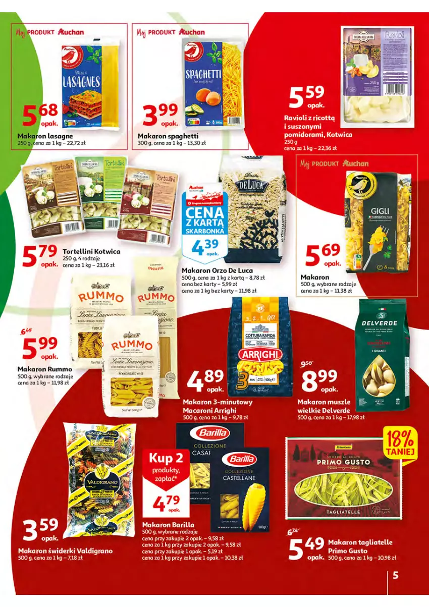 Gazetka promocyjna Auchan - Włoska kuchnia jest w cenie Hipermarkety - ważna 05.05 do 11.05.2022 - strona 5 - produkty: Makaron, Rum, Spaghetti