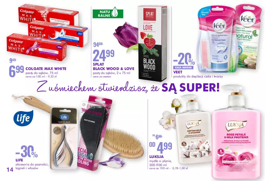 Gazetka promocyjna Super Pharm - Gazetka - ważna 25.03 do 19.04.2021 - strona 14 - produkty: Colgate, Lack, LG, Luksja, Veet