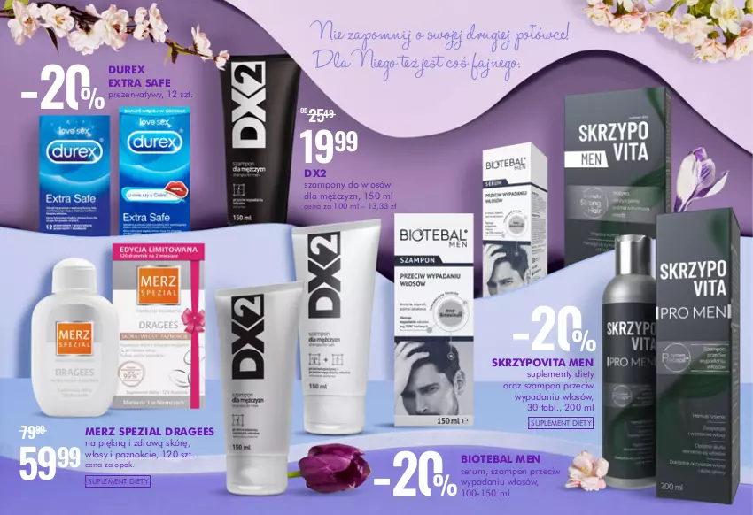 Gazetka promocyjna Super Pharm - Gazetka - ważna 25.03 do 19.04.2021 - strona 15 - produkty: BIOTEBAL, Durex, DX2, Fa, Merz Spezial, Prezerwatyw, Rum, Ser, Serum, Suplement diety, Szampon