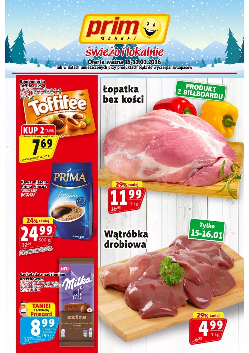 Gazetka promocyjna Prim Market - ważna 15.01 do 21.01.2026 - strona 1 - produkty: Jacobs, Kawa, Prima, Toffifee