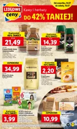 Gazetka promocyjna Lidl - GAZETKA - Gazetka - ważna od 16.07 do 16.07.2022 - strona 39 - produkty: Torebka, Kawa rozpuszczalna, Kawa ziarnista, Królewski, Bell, Kawa, Sękacz, Teekanne, Mocca Fix Gold, Bella, Cappuccino, Jacobs, Woseba, Herbata, Magnez