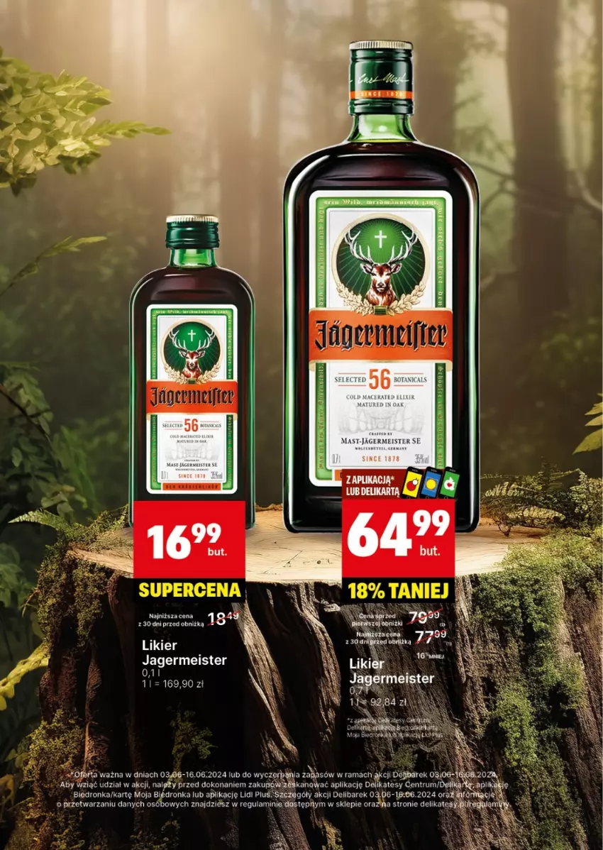 Gazetka promocyjna Delikatesy Centrum - DeliBarek DC23-DC24 - ważna 03.06 do 16.06.2024 - strona 14 - produkty: Jagermeister, Likier, Olej, Rama