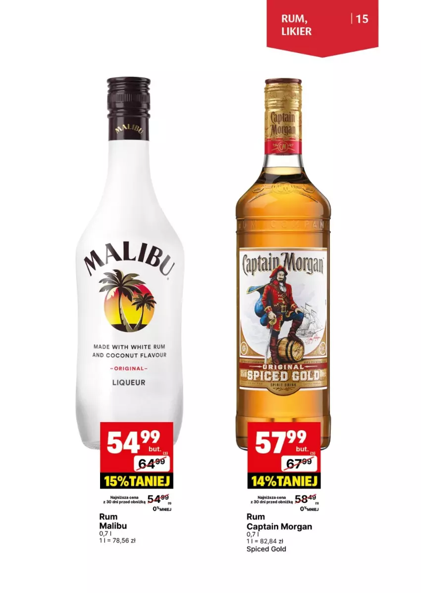 Gazetka promocyjna Delikatesy Centrum - DeliBarek DC23-DC24 - ważna 03.06 do 16.06.2024 - strona 15 - produkty: Captain Morgan, Gin, Malibu, Rum