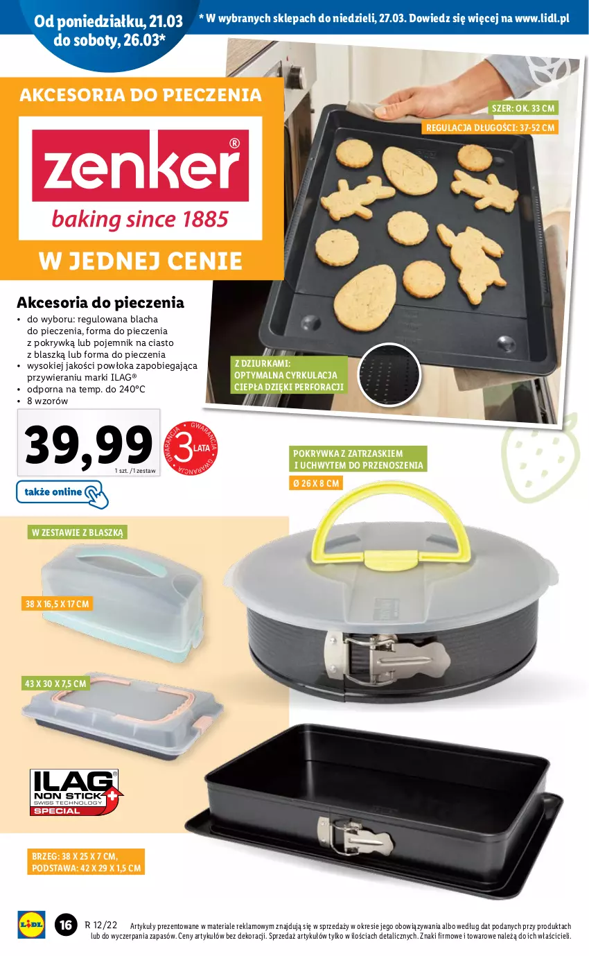 Gazetka promocyjna Lidl - GAZETKA - ważna 21.03 do 27.03.2022 - strona 16 - produkty: Blacha do pieczenia, Forma do pieczenia, Piec, Pojemnik, Pojemnik na ciasto, Por, Sok