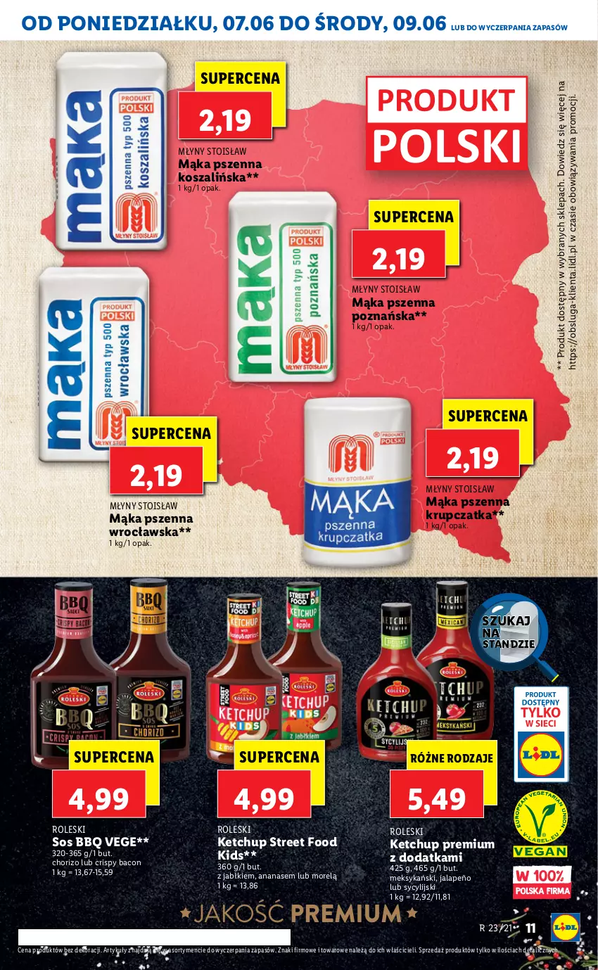 Gazetka promocyjna Lidl - GAZETKA - ważna 07.06 do 09.06.2021 - strona 11 - produkty: Ananas, Ketchup, Kosz, Mąka, Mąka pszenna, Sos, Szal