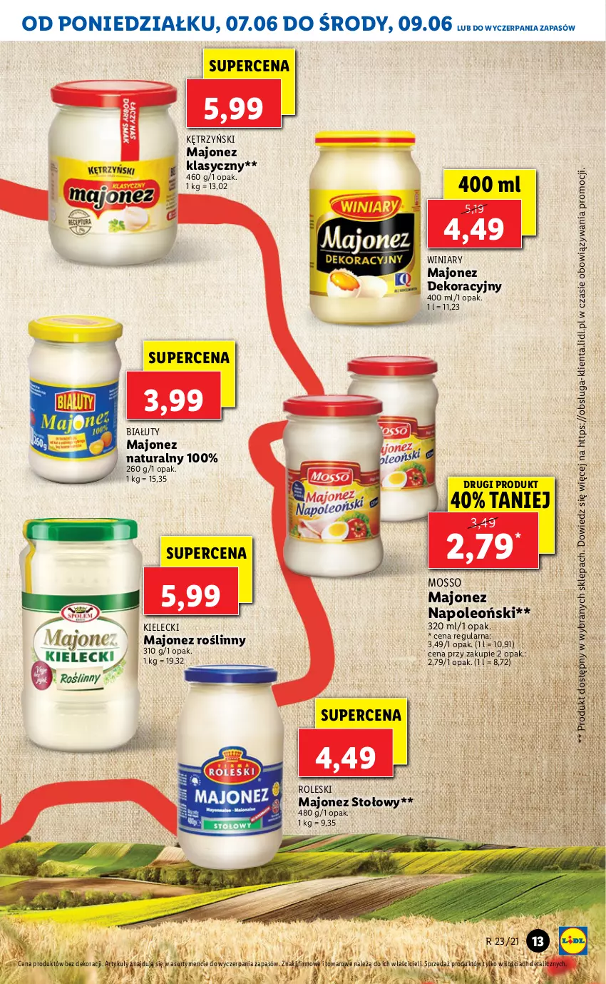 Gazetka promocyjna Lidl - GAZETKA - ważna 07.06 do 09.06.2021 - strona 13 - produkty: Majonez, Oleo, Winiary