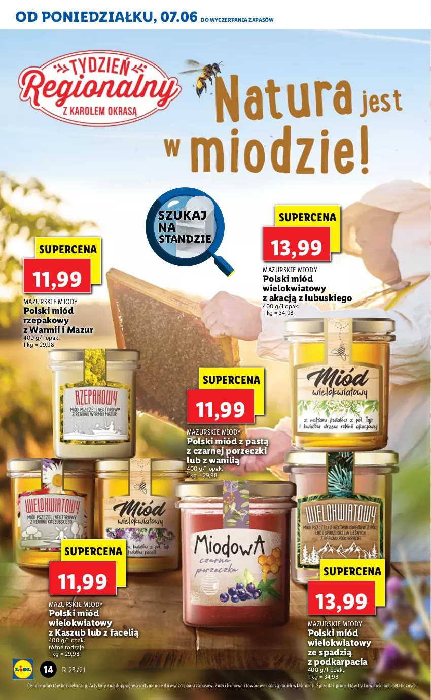 Gazetka promocyjna Lidl - GAZETKA - ważna 07.06 do 09.06.2021 - strona 14 - produkty: Fa, Karp, Miód, Por