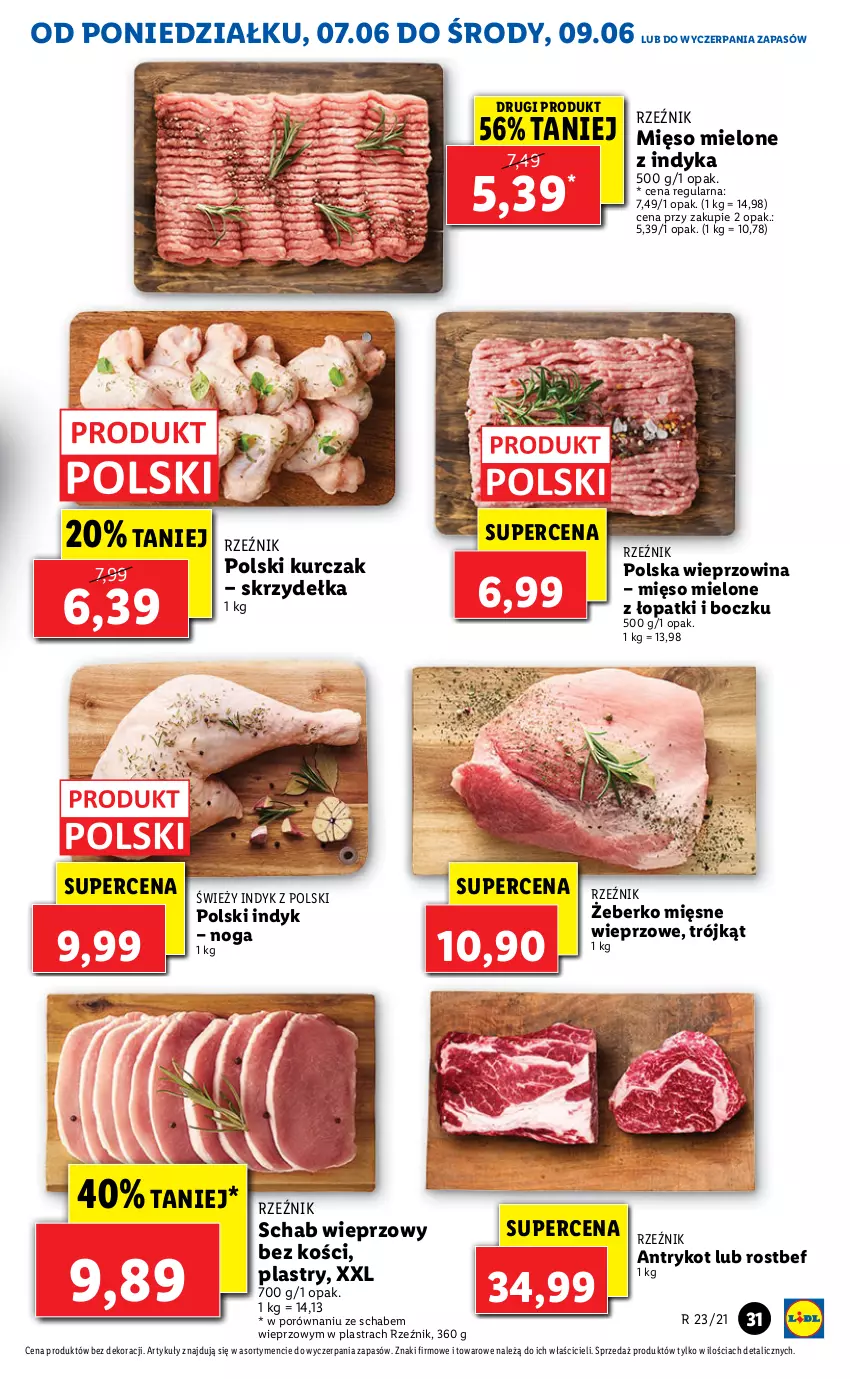 Gazetka promocyjna Lidl - GAZETKA - ważna 07.06 do 09.06.2021 - strona 31 - produkty: Kurczak, Mięso, Mięso mielone, Por, Rostbef, Schab wieprzowy, Wieprzowina