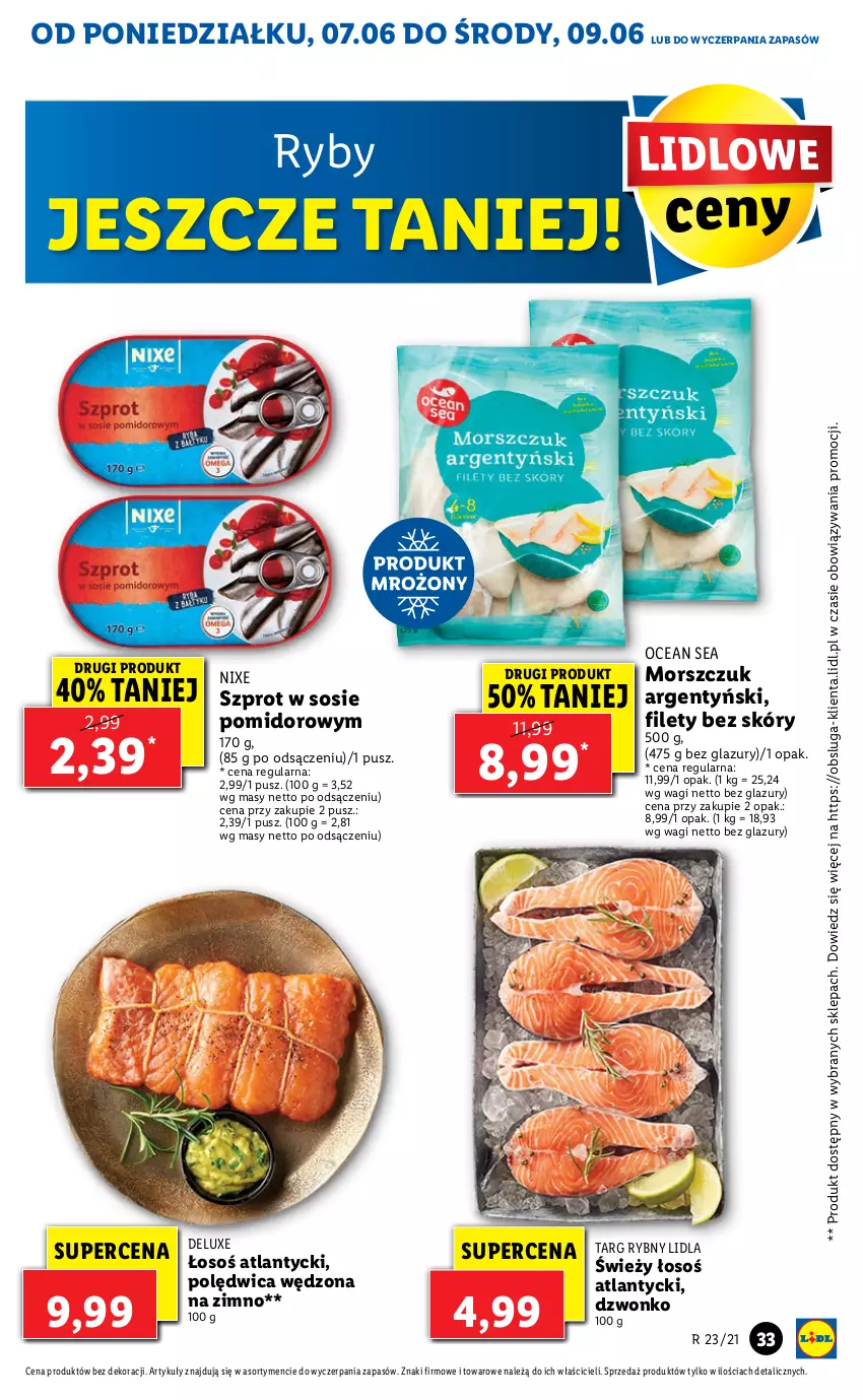 Gazetka promocyjna Lidl - GAZETKA - ważna 07.06 do 09.06.2021 - strona 33 - produkty: Lazur, Polędwica, Sos, Szprot, Szprot w sosie, Wagi