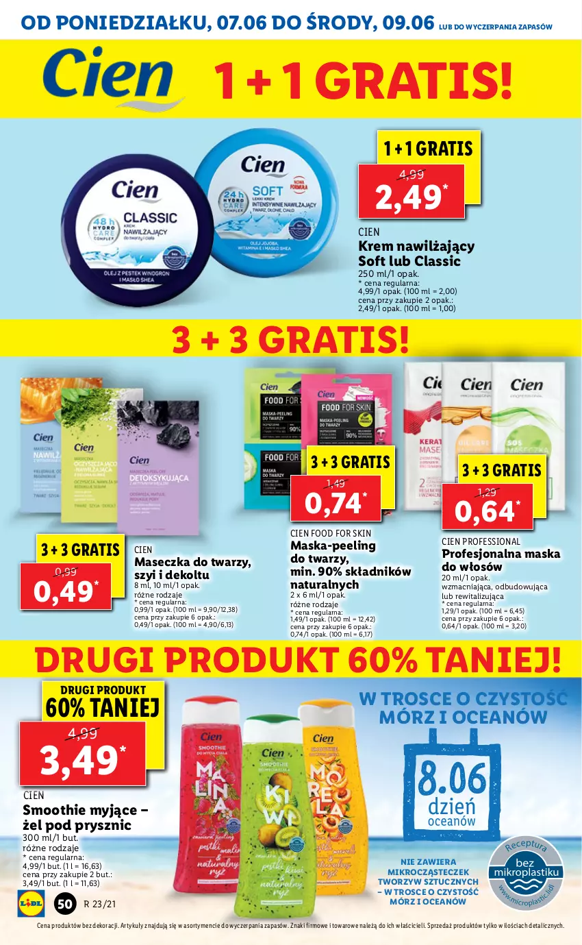 Gazetka promocyjna Lidl - GAZETKA - ważna 07.06 do 09.06.2021 - strona 50 - produkty: Gra, Krem nawilżający, Maska, Maska do włosów, Peeling, Smoothie