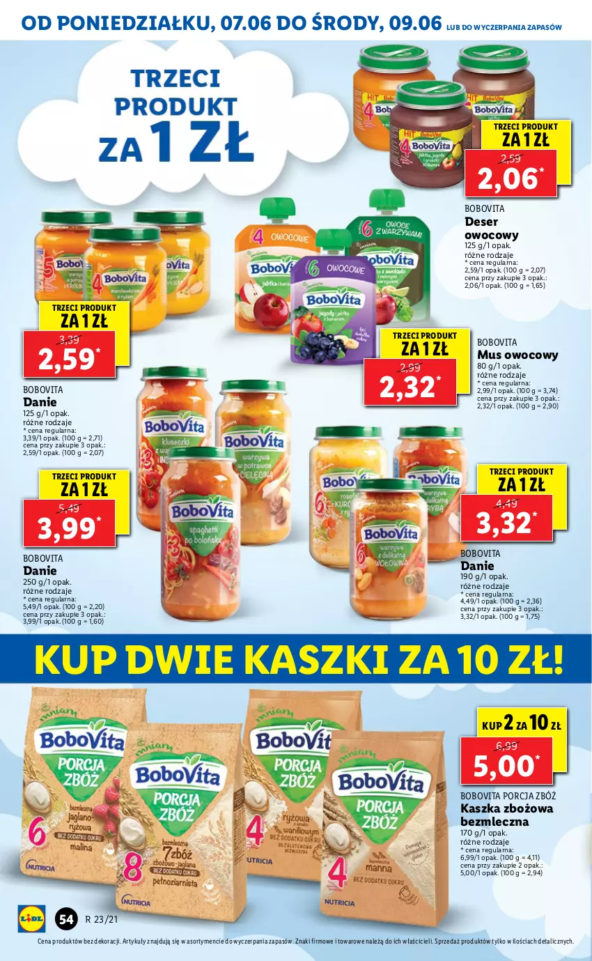 Gazetka promocyjna Lidl - GAZETKA - ważna 07.06 do 09.06.2021 - strona 54 - produkty: BoboVita, Deser, Deser owocowy, Mus, Por, Ser