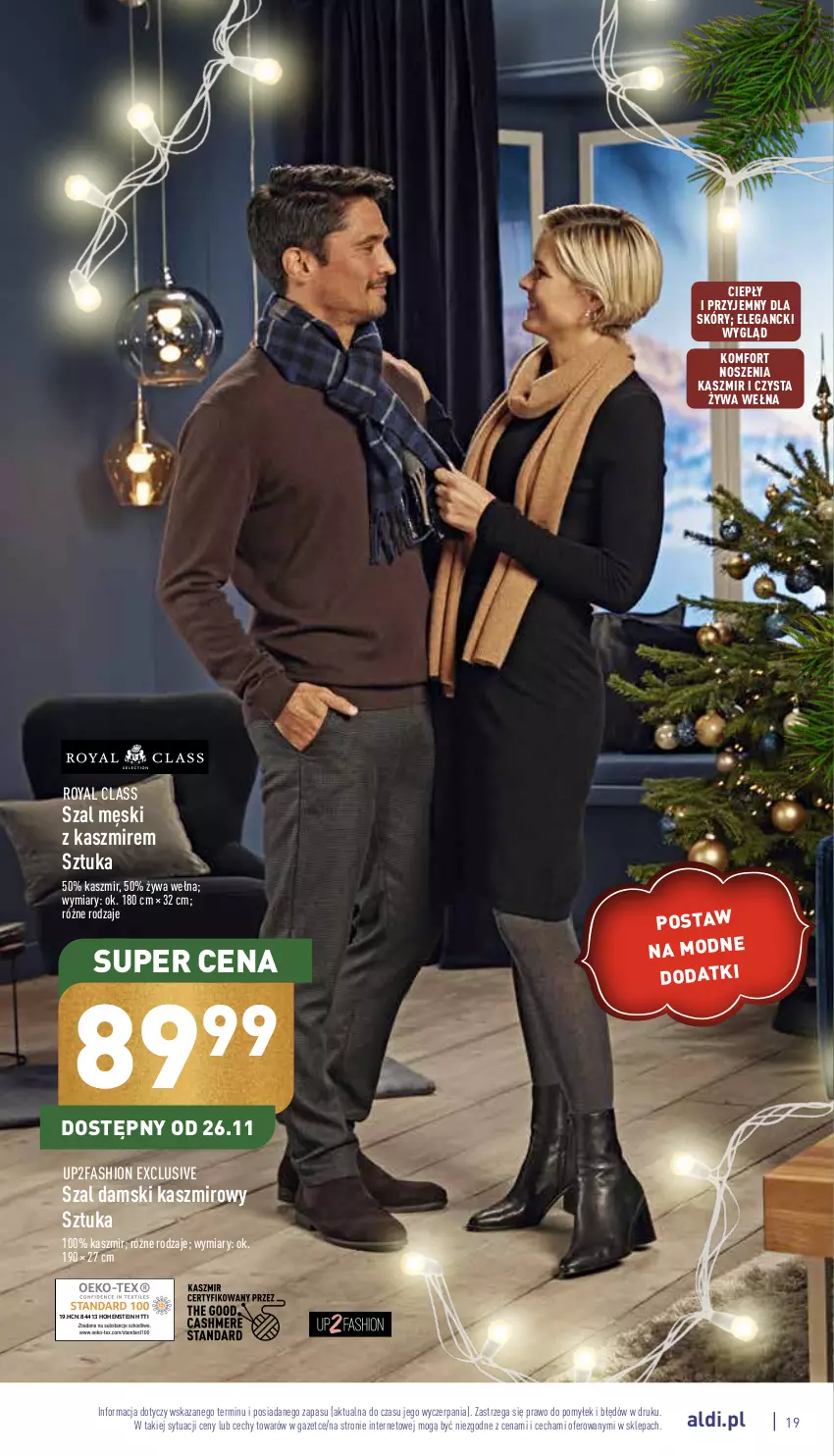 Gazetka promocyjna Aldi - Katalog świąteczny - ważna 07.11 do 24.12.2022 - strona 19 - produkty: Fa, Szal, Wełna