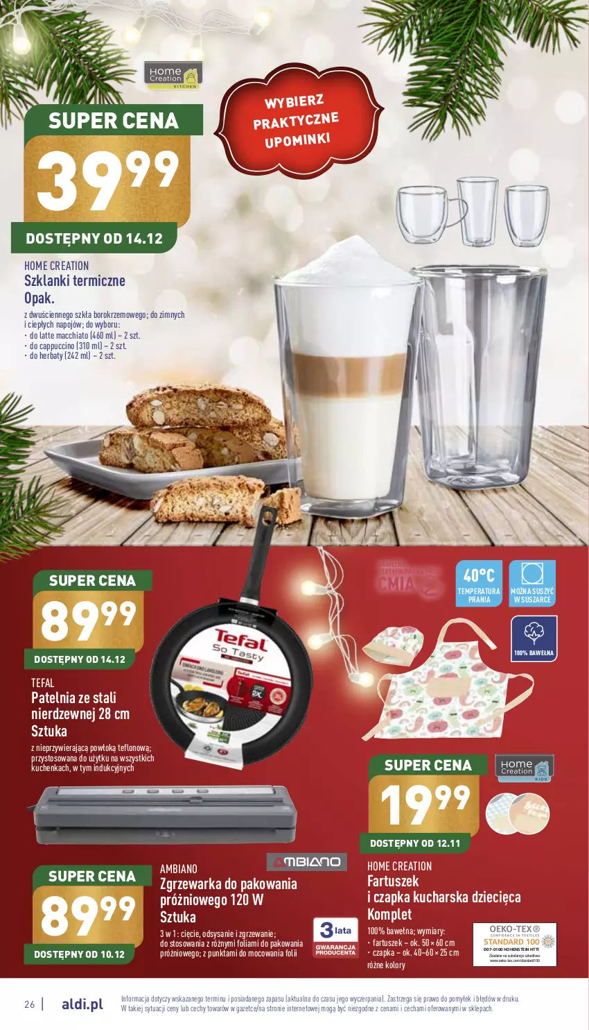 Gazetka promocyjna Aldi - Katalog świąteczny - ważna 07.11 do 24.12.2022 - strona 26 - produkty: Cappuccino, Chia, Czapka, Dzieci, Fa, Lanki, Patelnia, Tefal, Tusz, Warka, Wełna