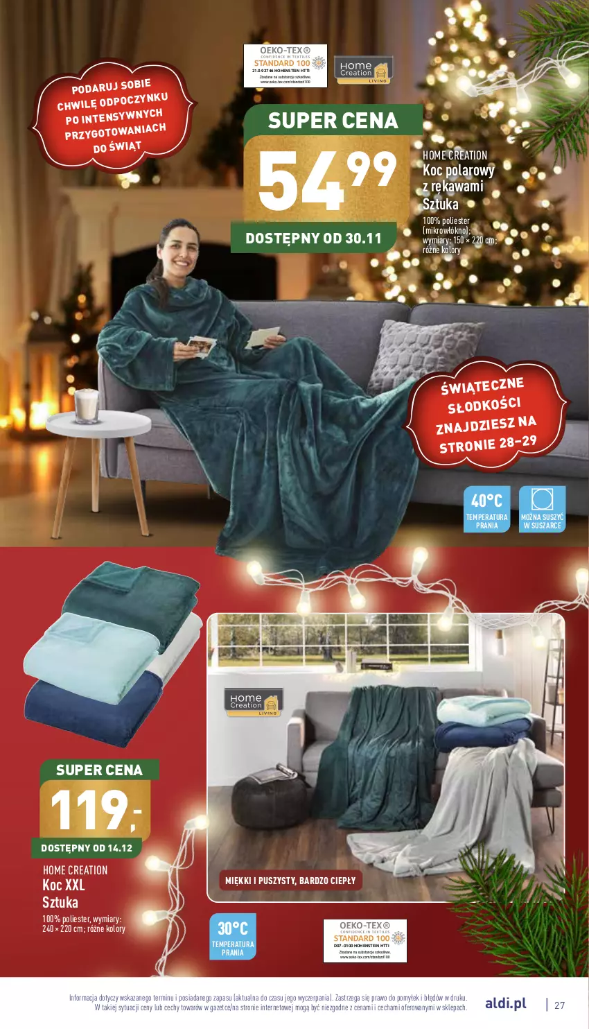 Gazetka promocyjna Aldi - Katalog świąteczny - ważna 07.11 do 24.12.2022 - strona 27 - produkty: Kawa, Koc