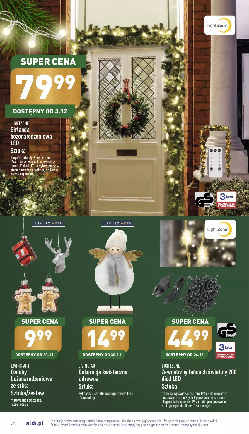 Gazetka promocyjna Aldi - Katalog świąteczny - ważna 07.11 do 24.12.2022 - strona 34 - produkty: Dekoracja świąteczna, Girlanda, Top