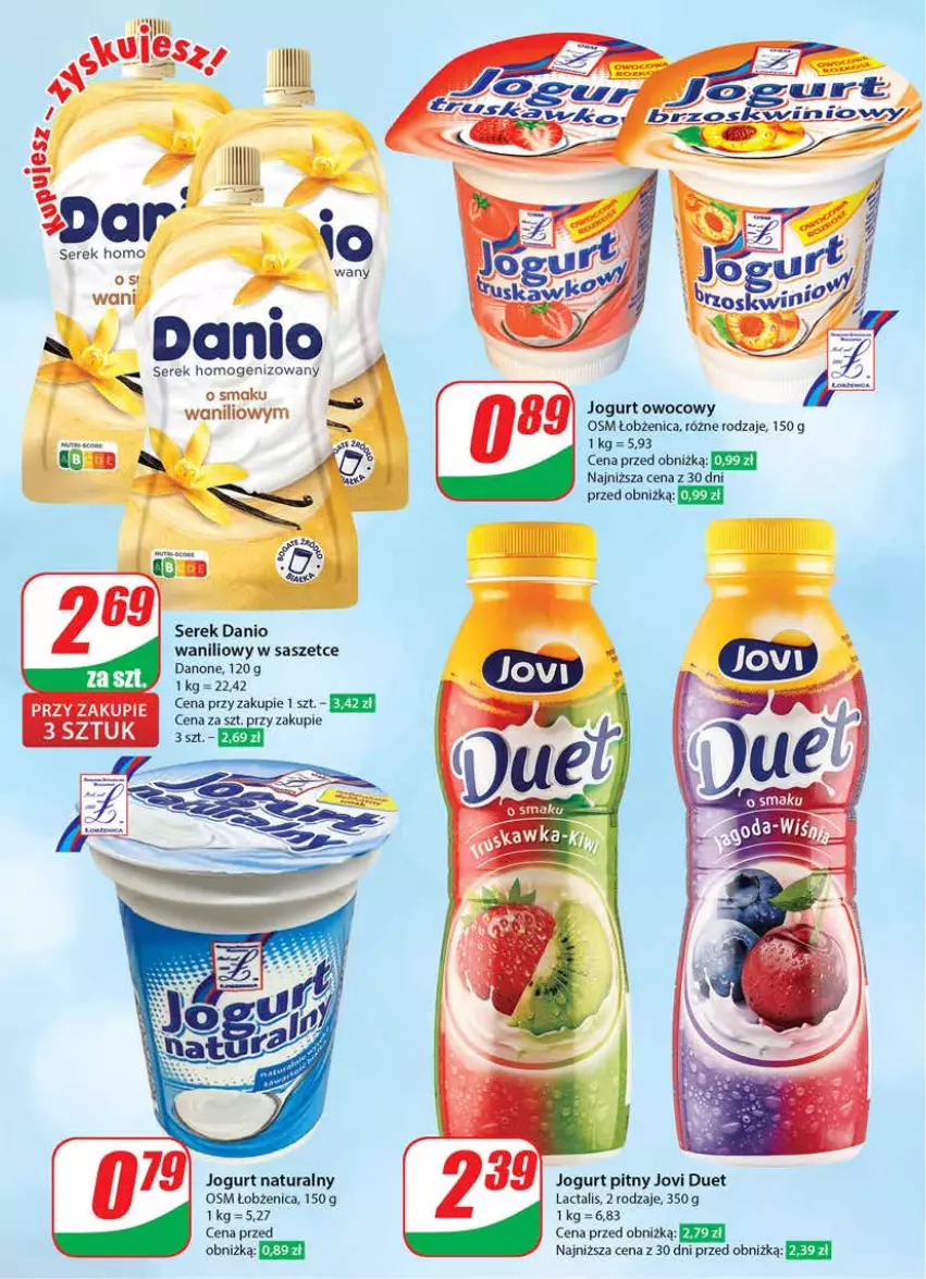 Gazetka promocyjna Dino - Gazetka 20 / 2024 - ważna 15.05 do 21.05.2024 - strona 36 - produkty: Danio, Danone, Fa, Jogurt, Jogurt naturalny, Jogurt owocowy, Jogurt pitny, Ser, Serek, Serek homogenizowany