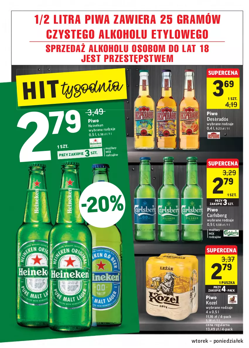 Gazetka promocyjna Intermarche - Gazetka promocyjna - ważna 25.01 do 31.01.2022 - strona 22 - produkty: Carlsberg, Deser, Gra, Kozel, Piwa, Piwo, Ser