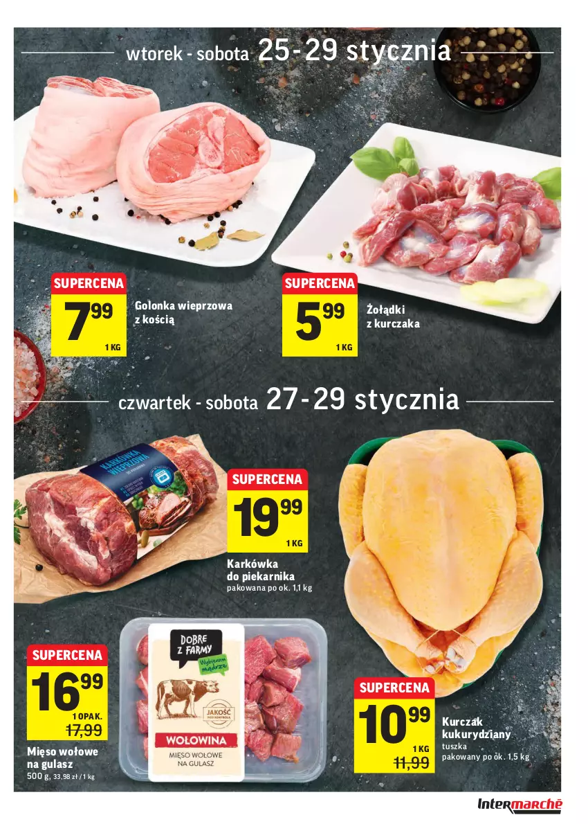 Gazetka promocyjna Intermarche - Gazetka promocyjna - ważna 25.01 do 31.01.2022 - strona 9 - produkty: Golonka wieprzowa, Kurczak, Mięso, Mięso wołowe, Piekarnik, Tusz