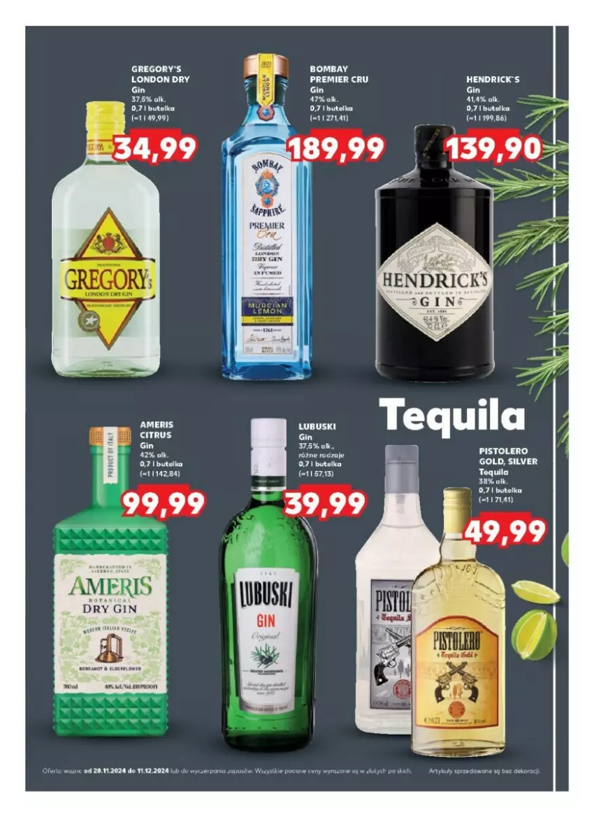 Gazetka promocyjna Kaufland - ważna 28.11 do 11.12.2024 - strona 11 - produkty: EPEE, Gin, Tequila