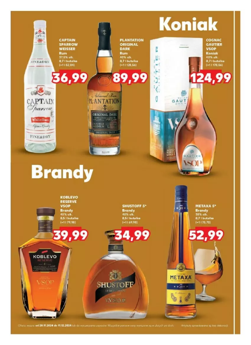 Gazetka promocyjna Kaufland - ważna 28.11 do 11.12.2024 - strona 14 - produkty: Brandy, Gin, Kokos, Metaxa, Plantation, Rum, Ser