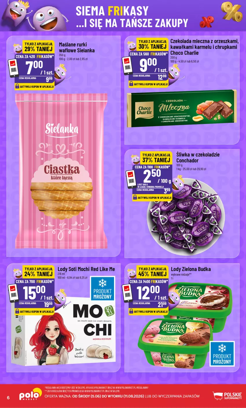Gazetka promocyjna PoloMarket - Katalog Frikasy - ważna 05.08 do 11.08.2026 - strona 6 - produkty: Czekolada, Czekolada mleczna, Kawa, Lody, Rurki, Zielona Budka