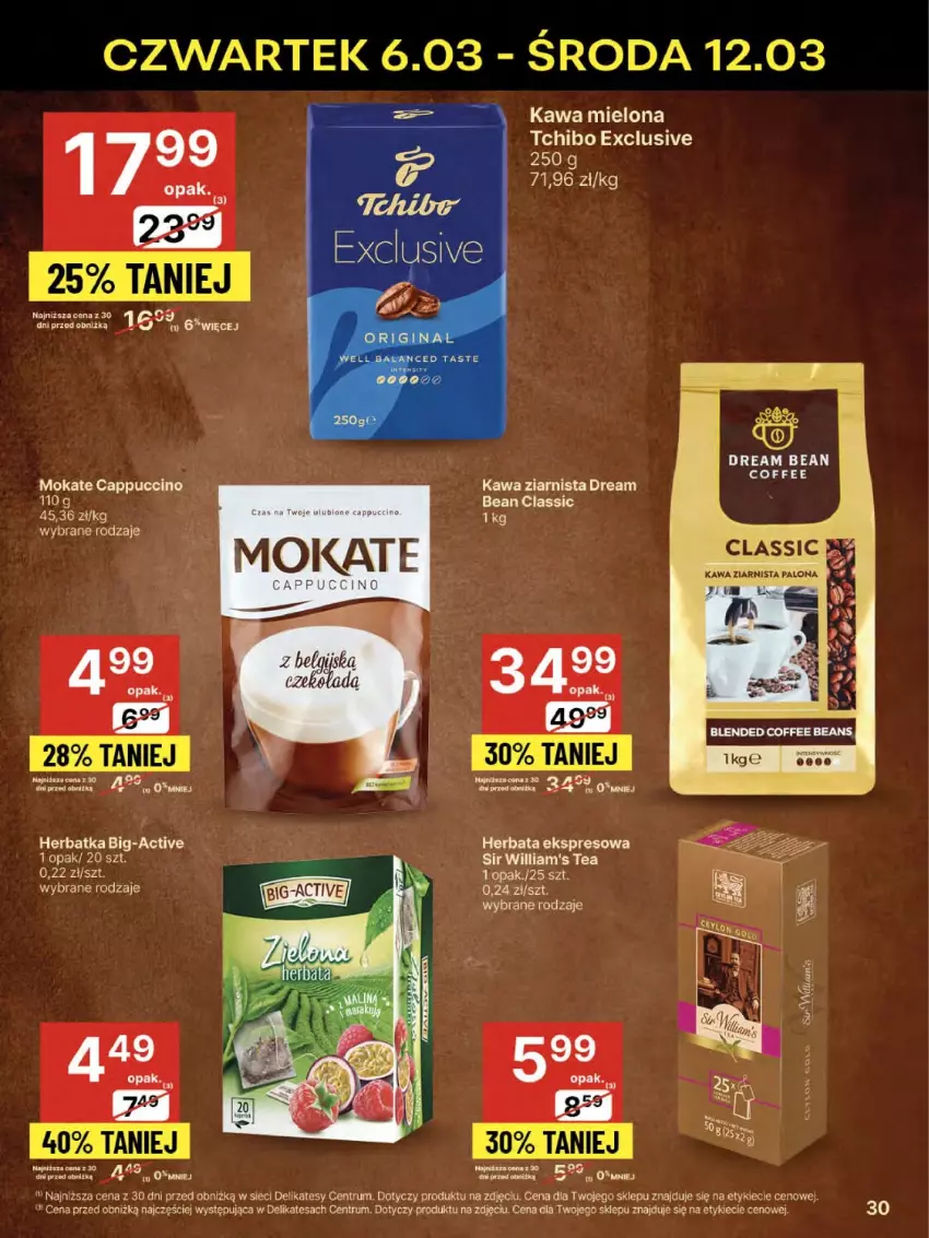 Gazetka promocyjna Delikatesy Centrum - NOWA GAZETKA Delikatesy Centrum od 6 marca! 6-12.03.2025 - ważna 06.03 do 12.03.2025 - strona 30 - produkty: Cappuccino, Herbata, Kawa, Kawa mielona, Kawa ziarnista, LG, Rum, Tchibo